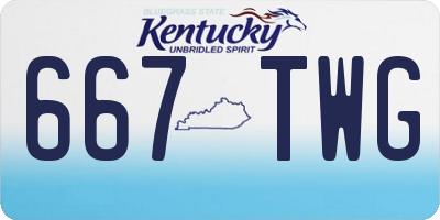 KY license plate 667TWG