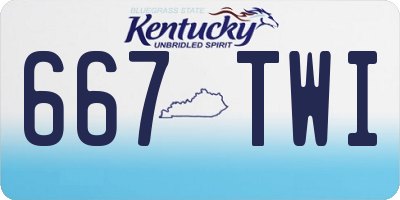 KY license plate 667TWI
