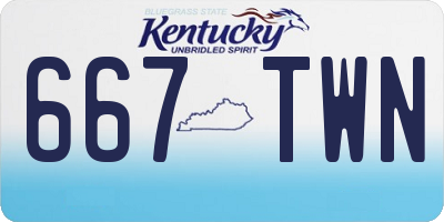 KY license plate 667TWN