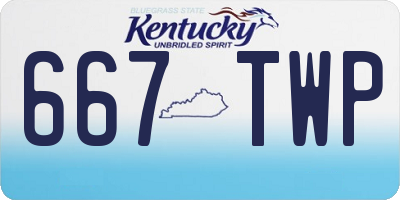 KY license plate 667TWP