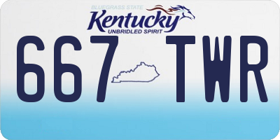 KY license plate 667TWR
