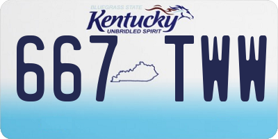 KY license plate 667TWW