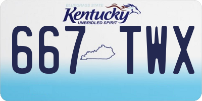 KY license plate 667TWX