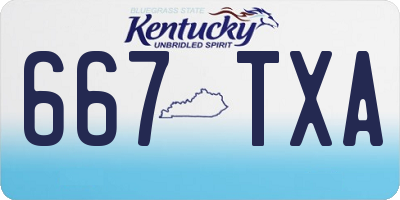 KY license plate 667TXA