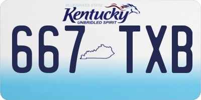 KY license plate 667TXB
