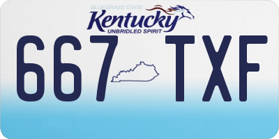 KY license plate 667TXF