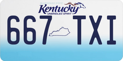 KY license plate 667TXI