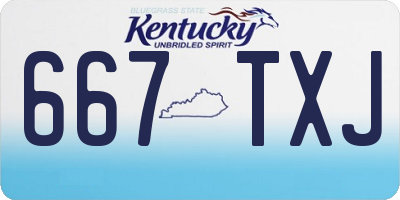 KY license plate 667TXJ