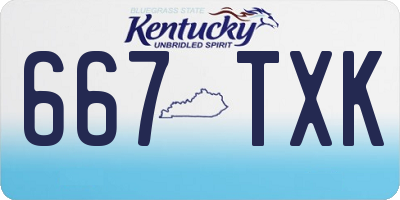 KY license plate 667TXK