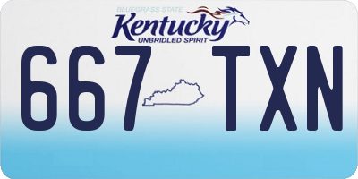 KY license plate 667TXN