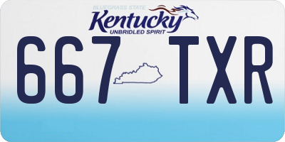KY license plate 667TXR