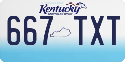 KY license plate 667TXT