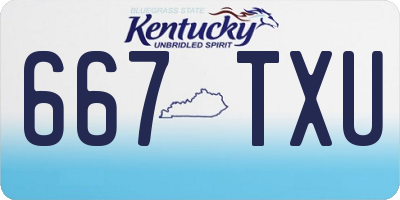 KY license plate 667TXU