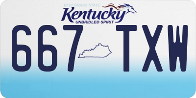 KY license plate 667TXW