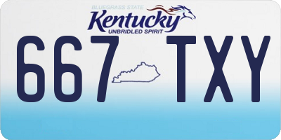 KY license plate 667TXY