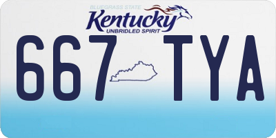 KY license plate 667TYA