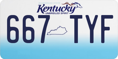 KY license plate 667TYF