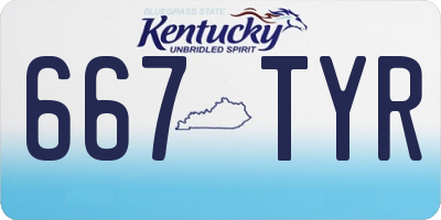 KY license plate 667TYR