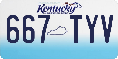 KY license plate 667TYV