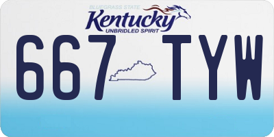 KY license plate 667TYW