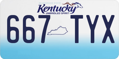 KY license plate 667TYX