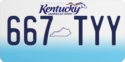 KY license plate 667TYY