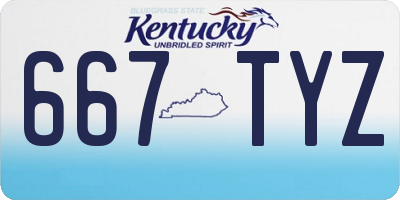KY license plate 667TYZ
