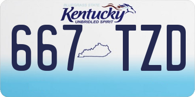 KY license plate 667TZD