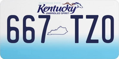 KY license plate 667TZO