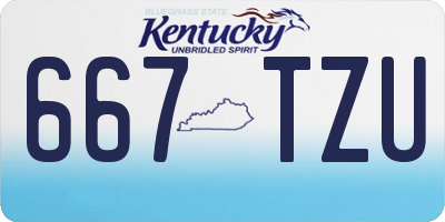 KY license plate 667TZU