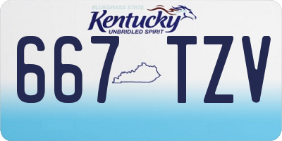 KY license plate 667TZV