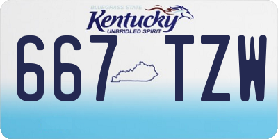 KY license plate 667TZW