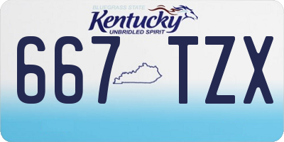 KY license plate 667TZX