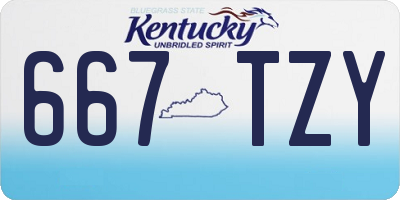 KY license plate 667TZY