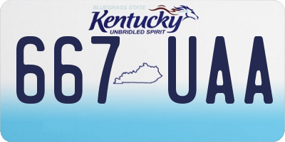KY license plate 667UAA