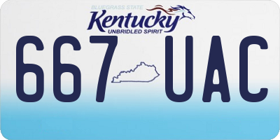 KY license plate 667UAC