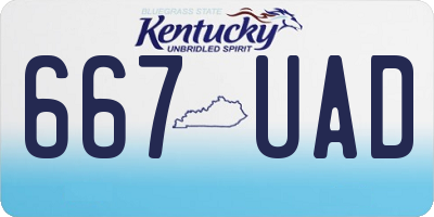 KY license plate 667UAD