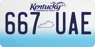 KY license plate 667UAE
