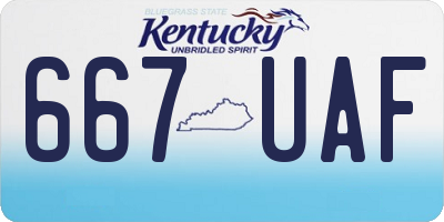 KY license plate 667UAF