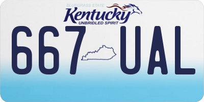 KY license plate 667UAL