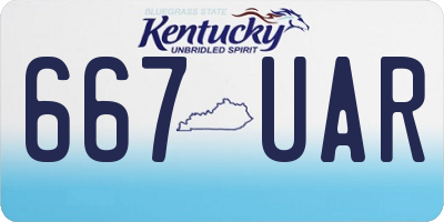KY license plate 667UAR