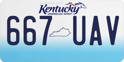 KY license plate 667UAV