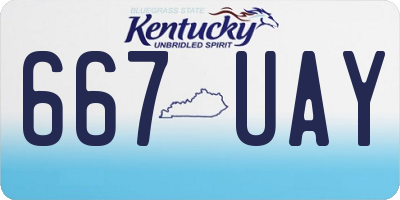 KY license plate 667UAY