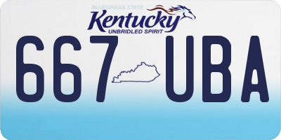 KY license plate 667UBA