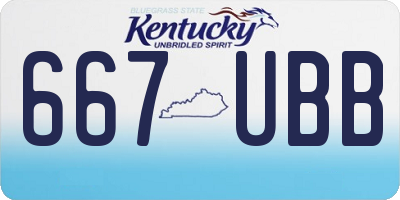 KY license plate 667UBB