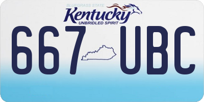 KY license plate 667UBC