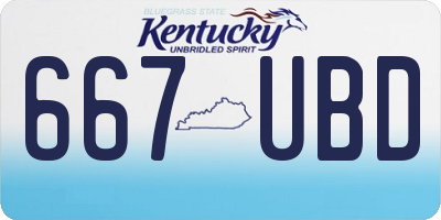 KY license plate 667UBD