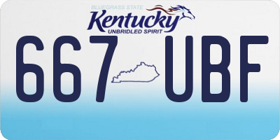 KY license plate 667UBF