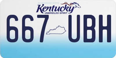 KY license plate 667UBH
