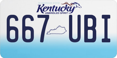 KY license plate 667UBI